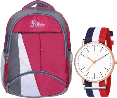 blubags Casual Stylish Red Bag For College/School With England Design Watch For Boys 36 L Laptop Backpack(Red)