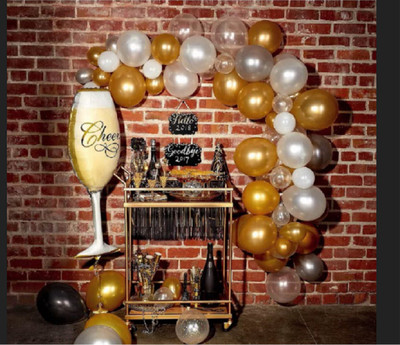 REQUICK Solid 1 CHEER WINE GLASS 39”Foil Balloon Kit with Lots of 100 Gold,White and Silver with 2 free star shape foil balloons 5 “ Balloons for Birthday / Anniversary \new year celebration Theme Party Decoration Balloon(Yellow, White, Pack of 101) REQUICK Solid 1 CHEER WINE GLASS 39”Foil Balloon Kit with Lots of 100 Gold,White and Silver with 2 free star shape foil balloons 5 “ Balloons for Birthday / Anniversary \new year celebration Theme Party Decoration Balloon(Yellow, White, Pack of 101)