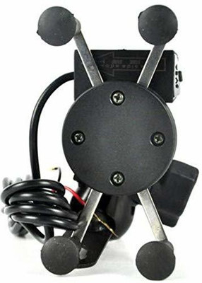 Naturalcreations Multi functional USB mobile Holder with Charger Bike Mobile Holder(Black)