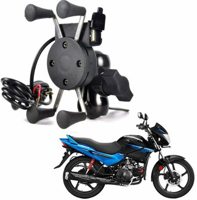 Naturalcreations Multi functional USB mobile Holder with Charger Bike Mobile Holder(Black)