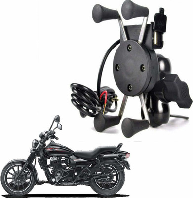 Naturalcreations Multi functional USB mobile Holder with Charger Bike Mobile Holder(Black)