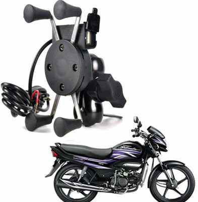 Naturalcreations Multi functional USB mobile Holder with Charger Bike Mobile Holder(Black)