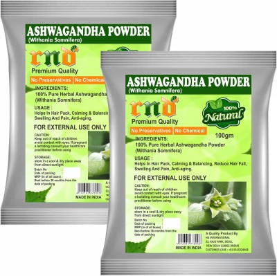 RND Ashwagandha Powder 100 grams (Withania somnifera) Powder - Pack of 2 Powder(2 x 100 g)