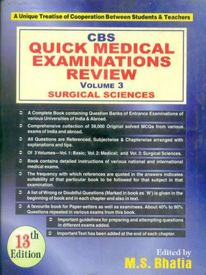 CBS Quick Medical Examinations Review: Surgical Sciences v. III(English, Paperback, Bhatia M. S.)