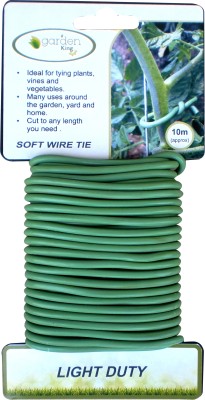 Garden King 10 Mtr Soft Wire Tie for Delicate Vines and Crops Twist Tie Wire for Plants Plastic Standard Cable Tie(Green Pack of 2)
