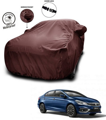 ANTHUB Car Cover For Maruti Suzuki Ciaz (With Mirror Pockets)(Maroon)
