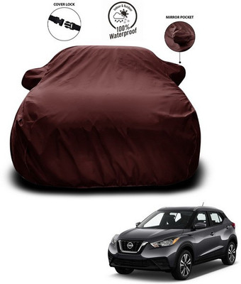 SEBONGO Car Cover For Nissan Kicks (With Mirror Pockets)(Maroon)