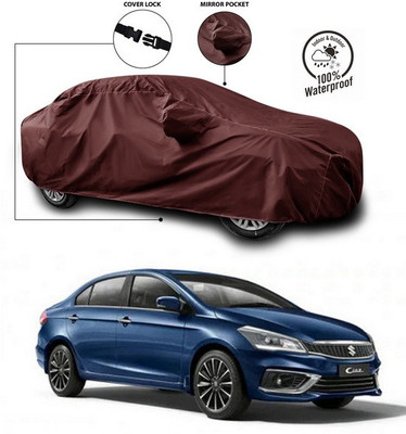 ANTHUB Car Cover For Maruti Suzuki Ciaz (With Mirror Pockets)(Maroon)