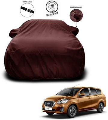 SEBONGO Car Cover For Nissan Go+ (With Mirror Pockets)(Maroon)