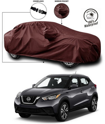 SEBONGO Car Cover For Nissan Kicks (With Mirror Pockets)(Maroon)