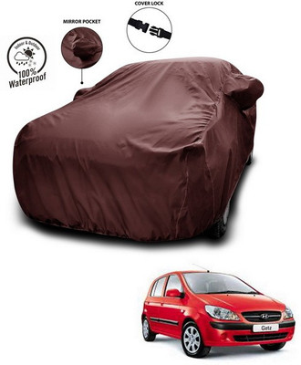 ANTHUB Car Cover For Hyundai Getz Prime (With Mirror Pockets)(Maroon)