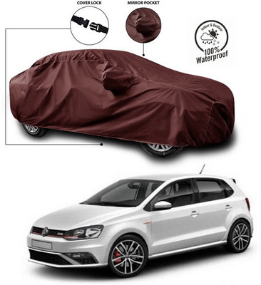 ANTHUB Car Cover For Volkswagen Polo GT (With Mirror Pockets)(Maroon)