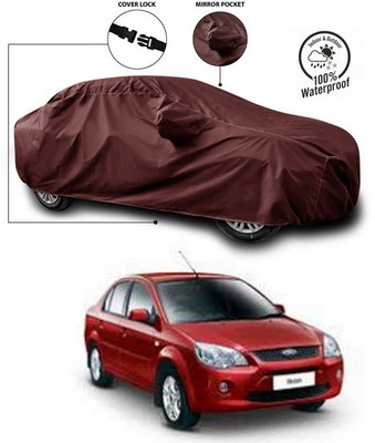 ANTHUB Car Cover For Ford Ikon (With Mirror Pockets)(Maroon)