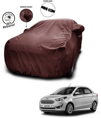 ANTHUB Car Cover For Ford Figo Aspire (With Mirror Pockets)(Maroon)