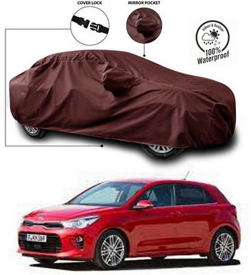 ANTHUB Car Cover For Kia Rio (With Mirror Pockets)(Maroon)