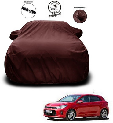 ANTHUB Car Cover For Kia Rio (With Mirror Pockets)(Maroon)
