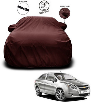 ANTHUB Car Cover For Chevrolet Sail (With Mirror Pockets)(Maroon)
