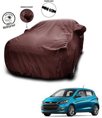 SEBONGO Car Cover For Chevrolet Spark (With Mirror Pockets)(Maroon)