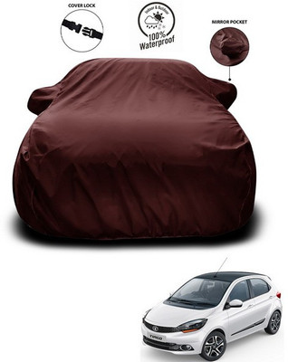 ANTHUB Car Cover For Tata Tiago (With Mirror Pockets)(Maroon)