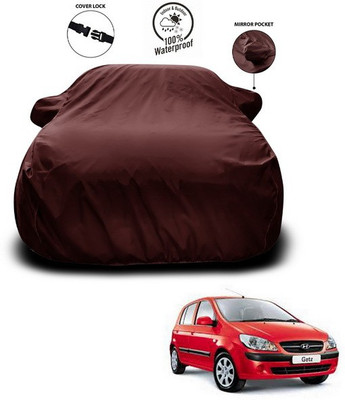 ANTHUB Car Cover For Hyundai Getz Prime (With Mirror Pockets)(Maroon)