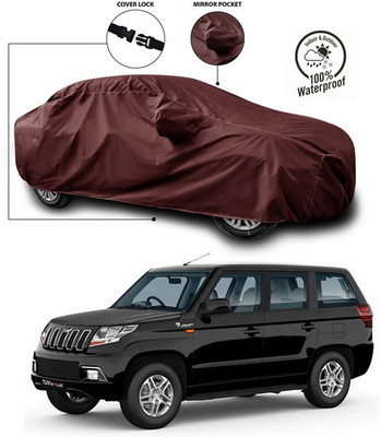 SEBONGO Car Cover For Mahindra TUV300 Plus Facelift (With Mirror Pockets)(Maroon)