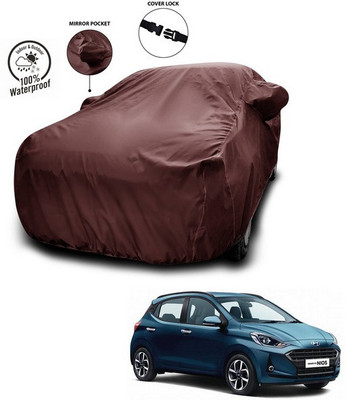 SEBONGO Car Cover For Hyundai Grand i10 (With Mirror Pockets)(Maroon)
