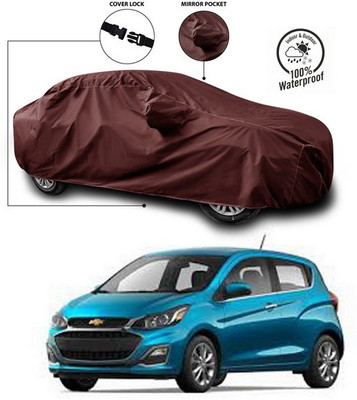 SEBONGO Car Cover For Chevrolet Spark (With Mirror Pockets)(Maroon)