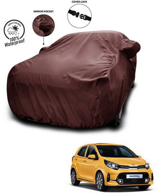 ANTHUB Car Cover For Kia Picanto (With Mirror Pockets)(Maroon)