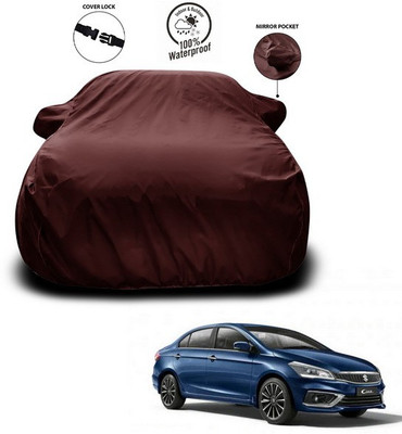 ANTHUB Car Cover For Maruti Suzuki Ciaz (With Mirror Pockets)(Maroon)