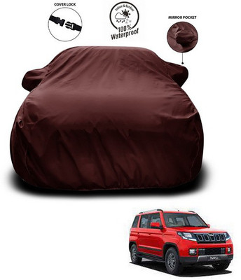 ANTHUB Car Cover For Mahindra TUV300 Facelift (With Mirror Pockets)(Maroon)