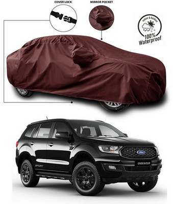 ANTHUB Car Cover For Ford Endeavour (With Mirror Pockets)(Maroon)