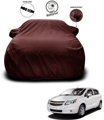 ANTHUB Car Cover For Chevrolet Sail UVA (With Mirror Pockets)(Maroon)