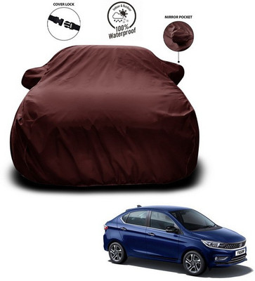 ANTHUB Car Cover For Tata Tigor (With Mirror Pockets)(Maroon)