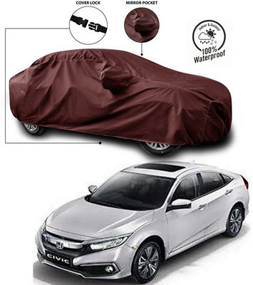 ANTHUB Car Cover For Honda Civic (With Mirror Pockets)(Maroon)