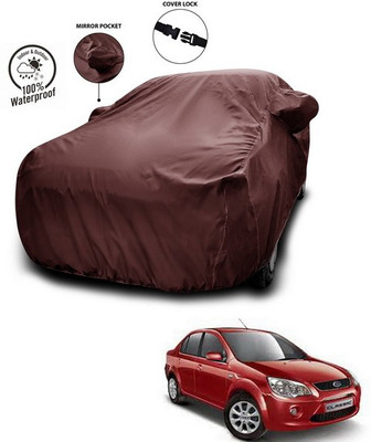 ANTHUB Car Cover For Ford Fiesta Classic (With Mirror Pockets)(Maroon)