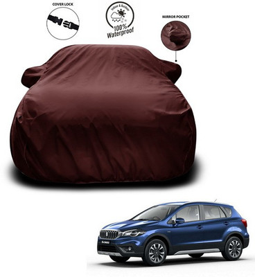 ANTHUB Car Cover For Maruti Suzuki S-Cross (With Mirror Pockets)(Maroon)