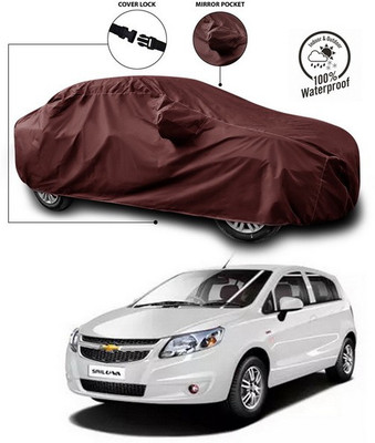 ANTHUB Car Cover For Chevrolet Sail UVA (With Mirror Pockets)(Maroon)