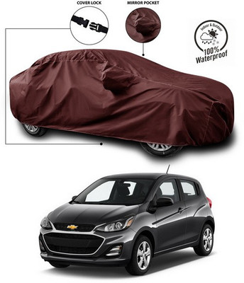 ANTHUB Car Cover For Chevrolet Spark (With Mirror Pockets)(Maroon)