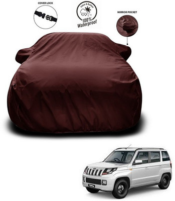 ANTHUB Car Cover For Mahindra TUV300 (With Mirror Pockets)(Maroon)