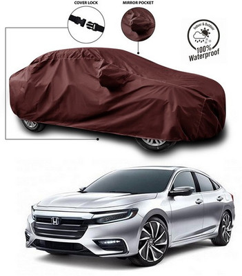 ANTHUB Car Cover For Honda City Facelift (With Mirror Pockets)(Maroon)