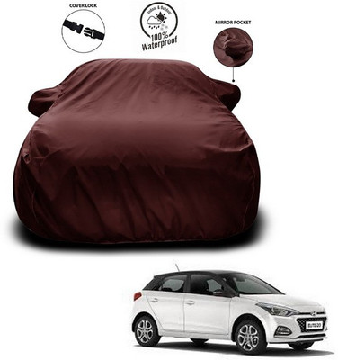 SEBONGO Car Cover For Hyundai Elite i20 (With Mirror Pockets)(Maroon)