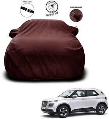 ANTHUB Car Cover For Hyundai Venue (With Mirror Pockets)(Maroon)