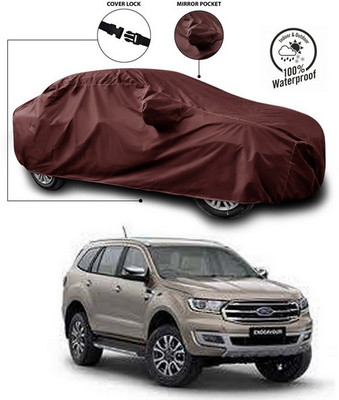 ANTHUB Car Cover For Ford Endeavour (With Mirror Pockets)(Maroon)