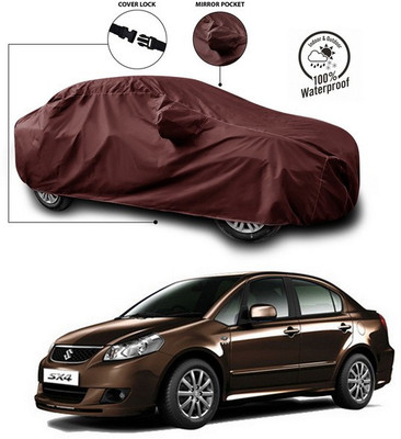 ANTHUB Car Cover For Maruti Suzuki SX4 (With Mirror Pockets)(Maroon)