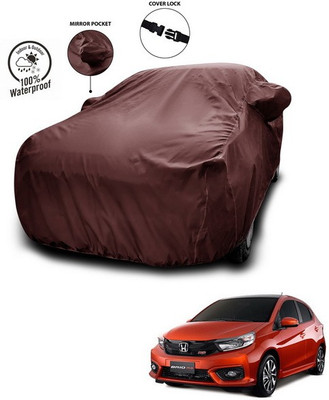 ANTHUB Car Cover For Honda Brio (With Mirror Pockets)(Maroon)