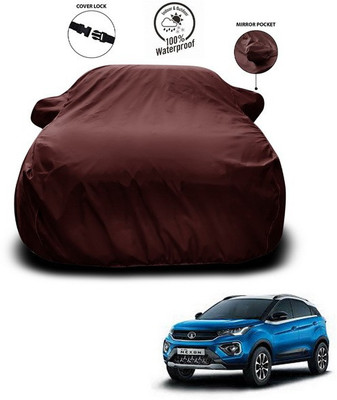 ANTHUB Car Cover For Tata Nexon (With Mirror Pockets)(Maroon)