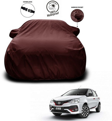 ANTHUB Car Cover For Toyota Etios Liva (With Mirror Pockets)(Maroon)