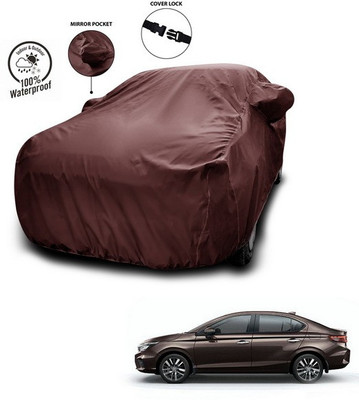 SEBONGO Car Cover For Honda City ZX (With Mirror Pockets)(Maroon)