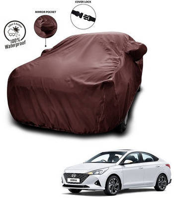 ANTHUB Car Cover For Hyundai Verna Transform (With Mirror Pockets)(Maroon)