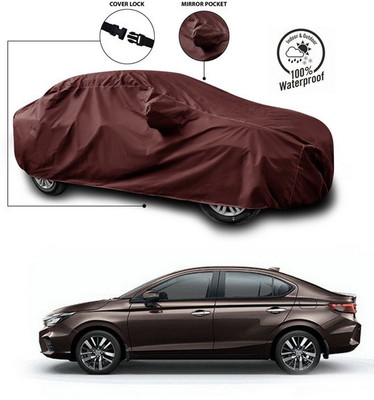 SEBONGO Car Cover For Honda City ZX (With Mirror Pockets)(Maroon)